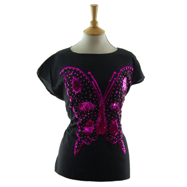 Sequin Butterfly Tee Shirt