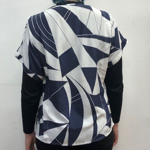 back of 80s Geometric Patterned Top