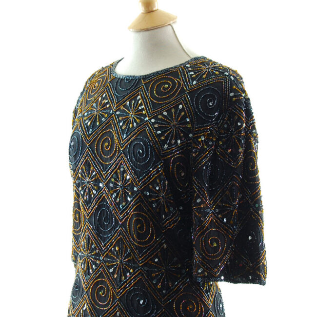 close side of Womens Vintage Beaded Top