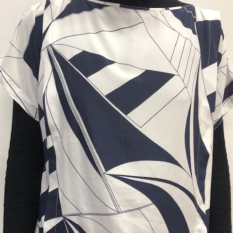 close up of 80s Geometric Patterned Top