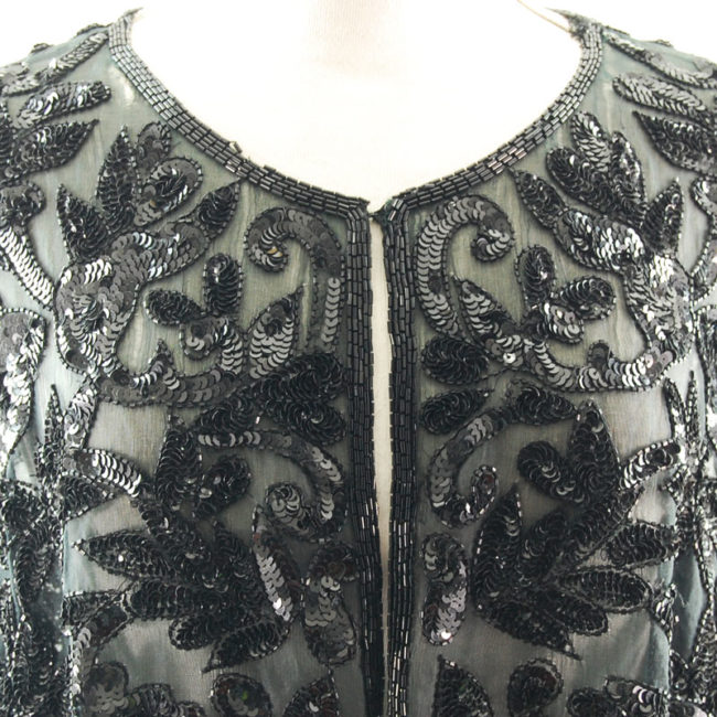 front 90s Black Sequined Cardigan