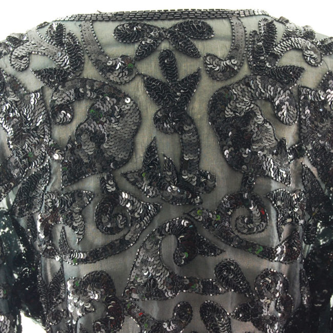 pattern 90s Black Sequined Cardigan