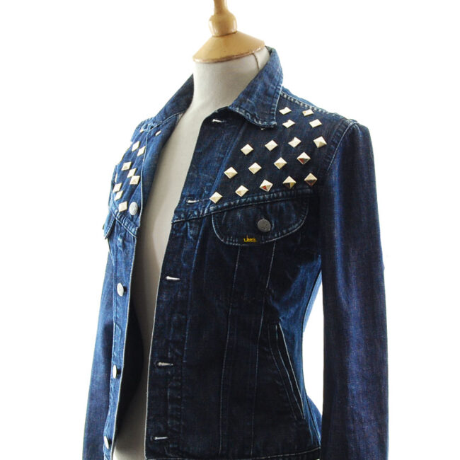 side of Lee Studded Denim Jacket