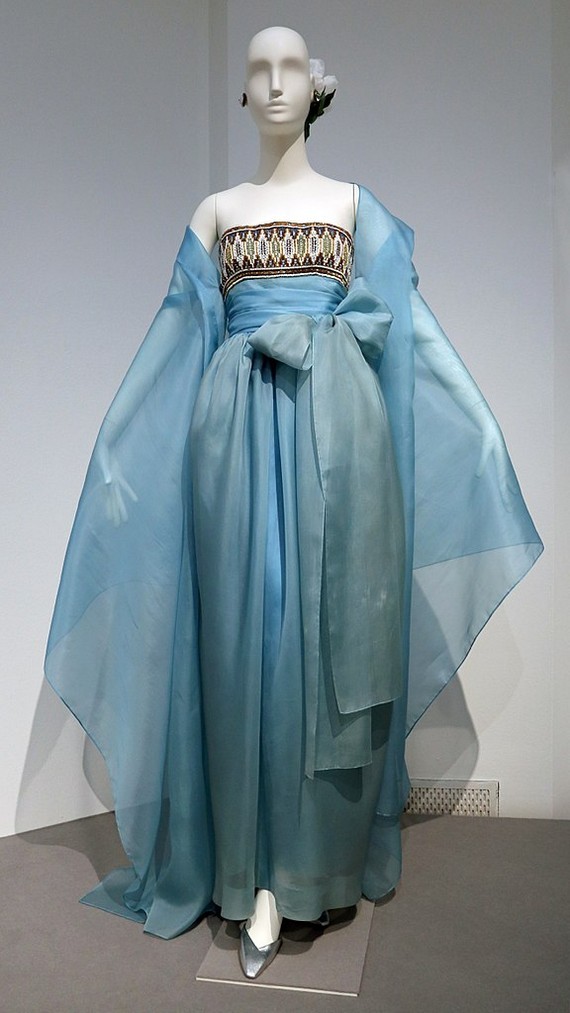 Givency, blue evening dress, from audrey hepburn's private wardrobe.1991 Givency, blue evening dress, from audrey hepburn's private wardrobe.1991