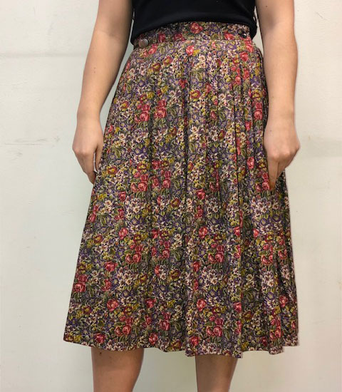 60s Classic Floral Print Skirt