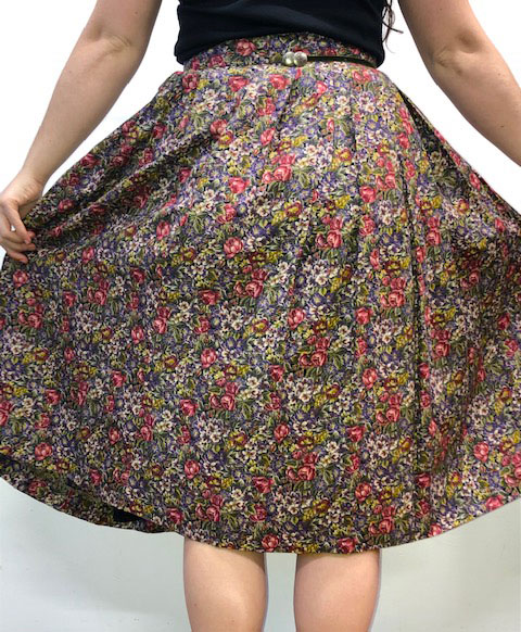 back skirt 60s Classic Floral Print Skirt