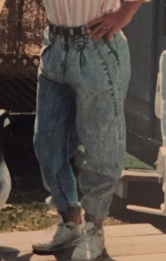 1980s acid washed jeans