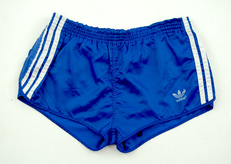 Adidas Satin Blue Sport Shorts - UK M - Blue 17 Vintage Clothing