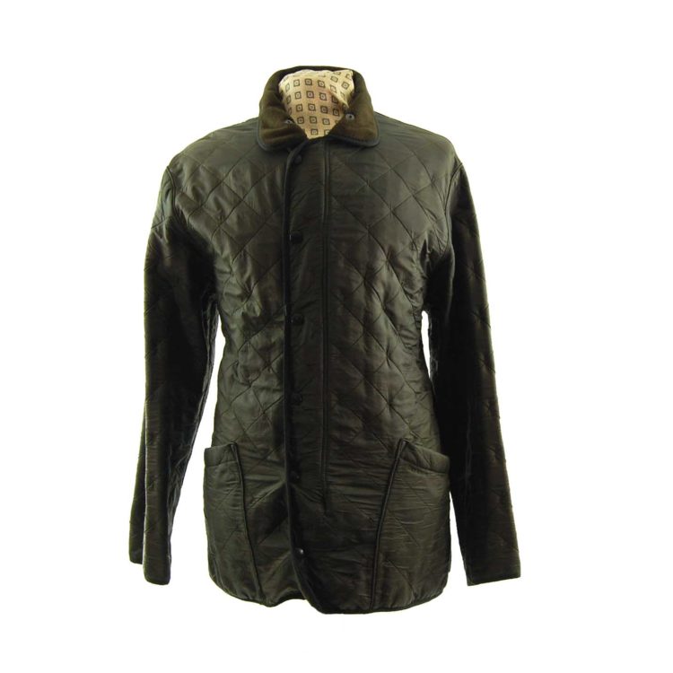 Barbour Green Diamond Quilt Coat