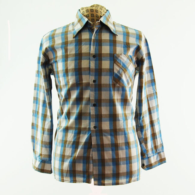 Vintage Pastel Plaid 70s Shirt