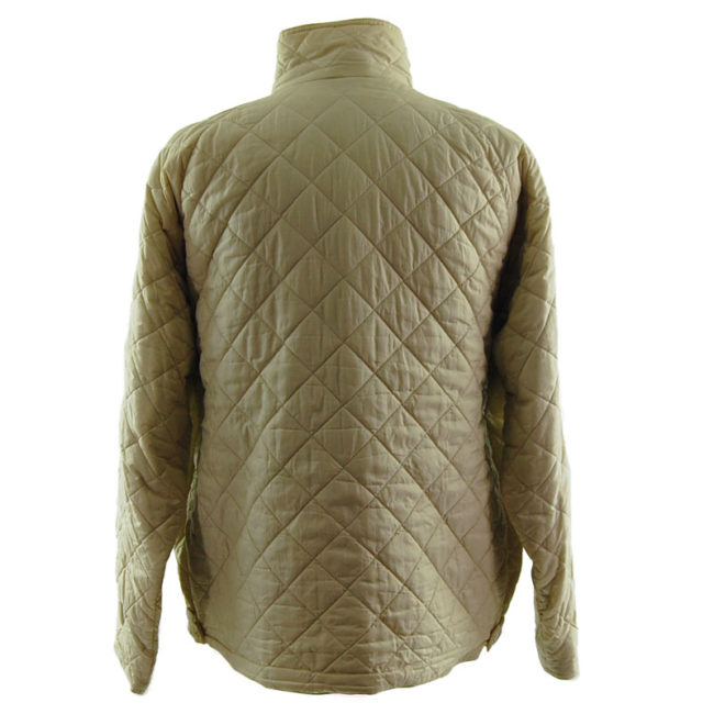 back of Barbour Cream Quilted Coat