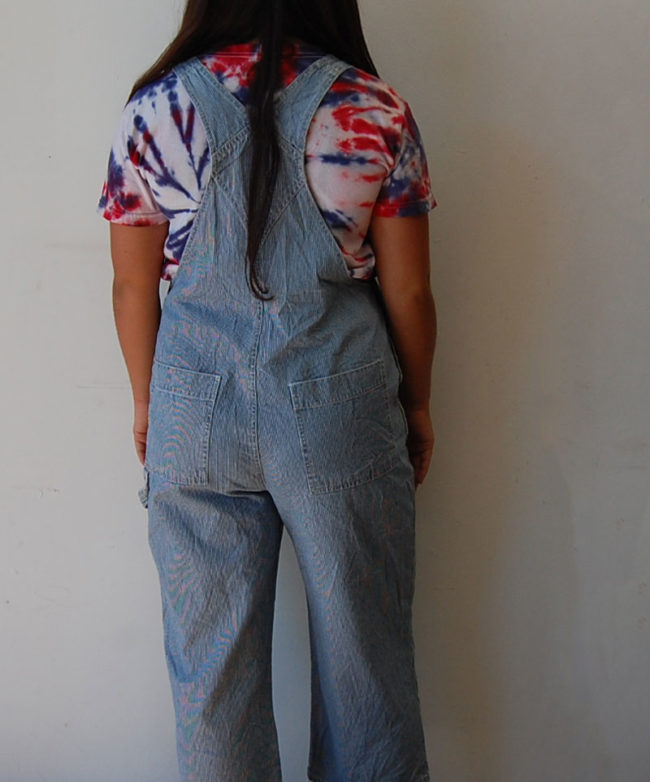 back of Denim Gloria Vanderbilt Dungarees