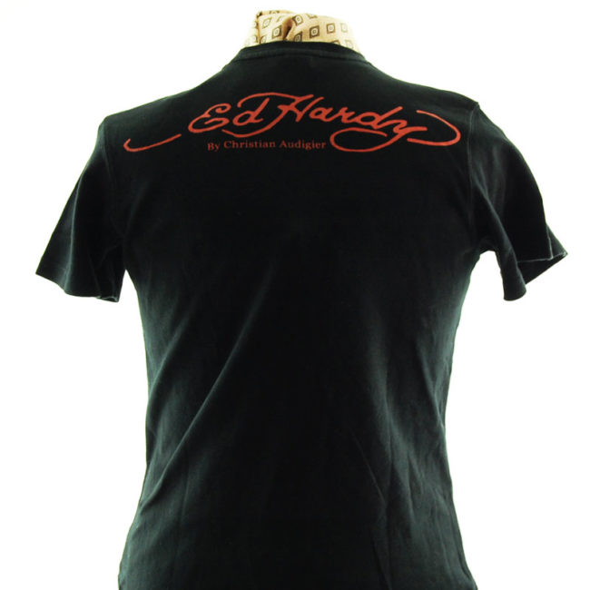 back of Designer Ed Hardy T Shirt