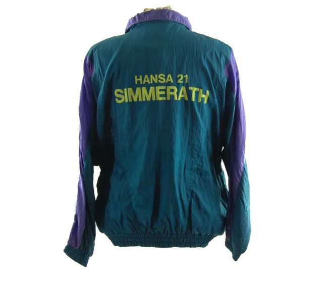 back of Vintage Forest Green Windbreaker Jacket