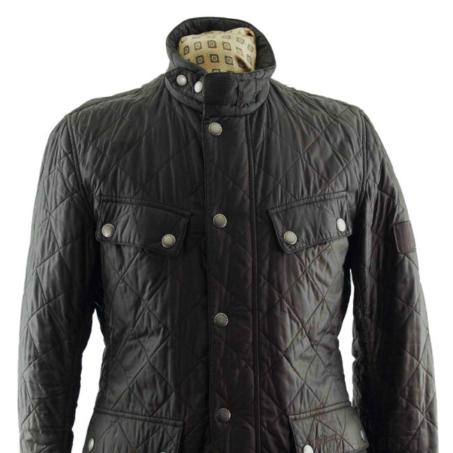 close up of Barbour Diamond Quilt Winter Coat