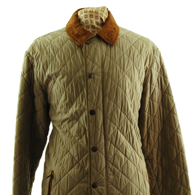 close up of Barbour Milano Fine Cotton Quilted Coat