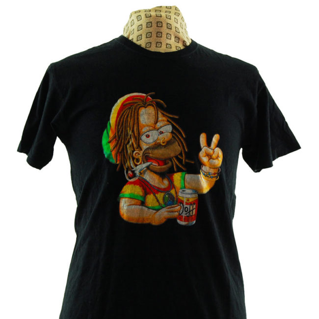 close up of Rasta Homer Simpson T Shirt