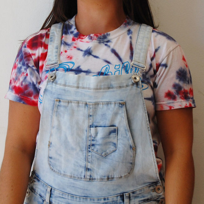 front of Cool Cat Denim Dungarees