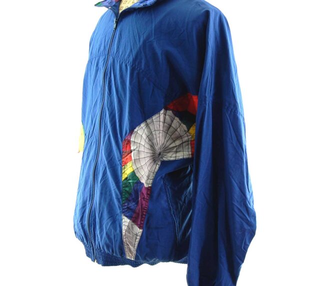 side of Vintage Hot-Air Balloon Print Windbreaker