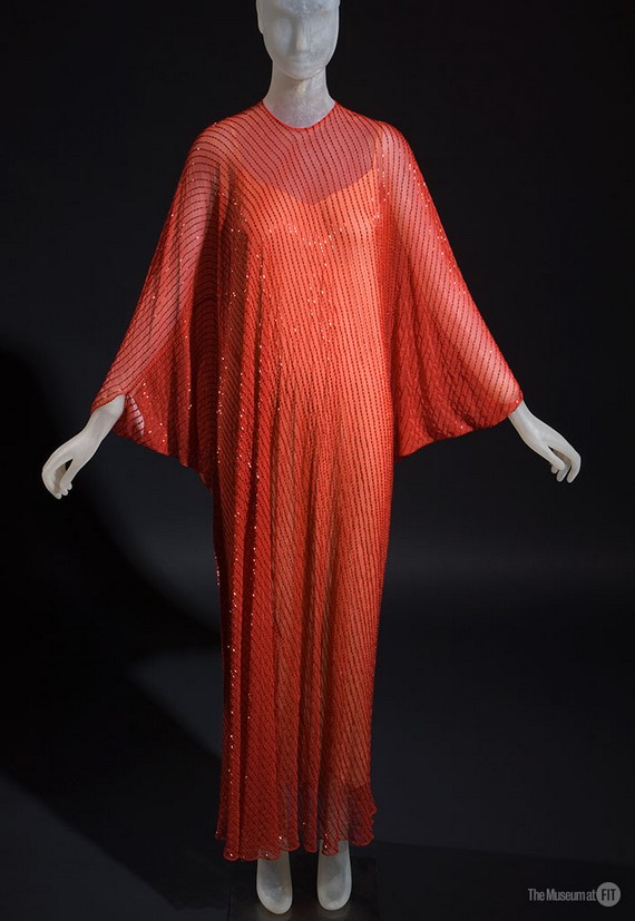 Halston orange evening caftan, 1977 Halston orange evening caftan, 1977