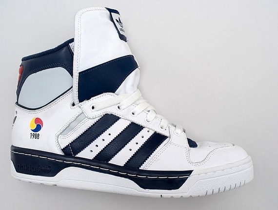 1980s fashion - High top adidas conductor, 1988 olympics re-release shoe 1980s fashion - High top adidas conductor, 1988 olympics re-release shoe