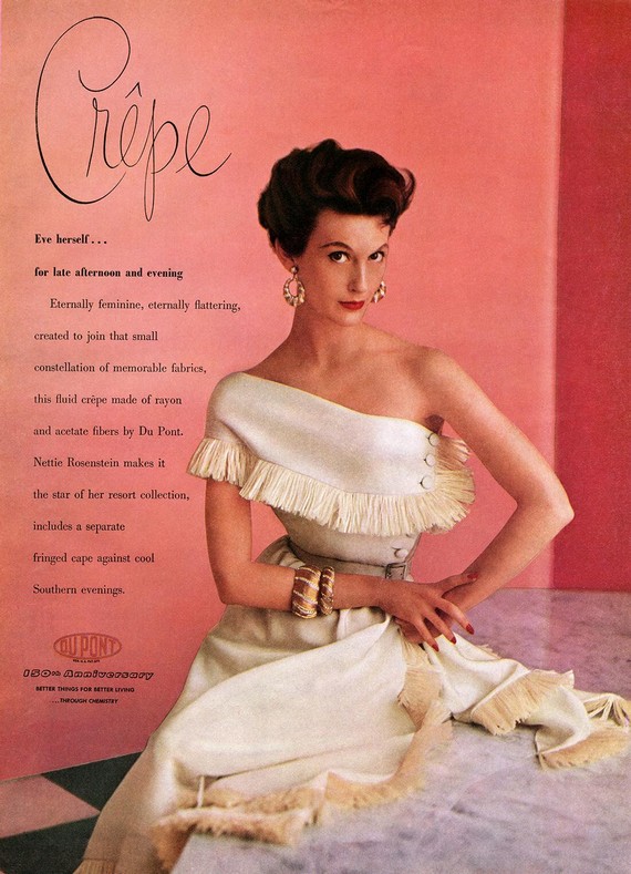 Mary Jane Russell wearing dress by Nettie Rosenstein in 150s magazine cover photo, 1952 Mary Jane Russell wearing dress by Nettie Rosenstein in 150s magazine cover photo, 1952