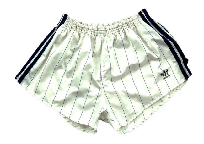 90s Adidas White Satin Sport Shorts
