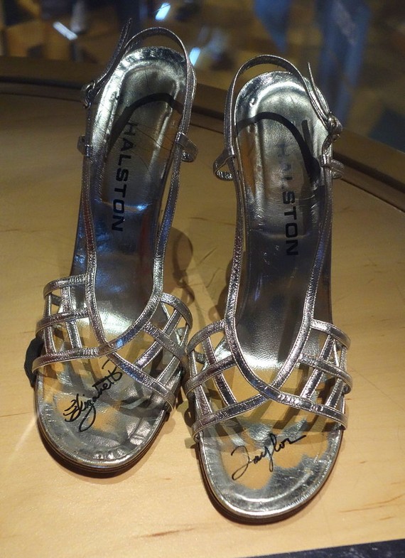 1980s fashion - Halston Evening sandals worn by Elizabeth Taylor, mid 1980s 1980s fashion - Halston Evening sandals worn by Elizabeth Taylor, mid 1980s