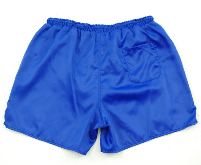 back of 90s Adidas Plain Blue Sport Shorts