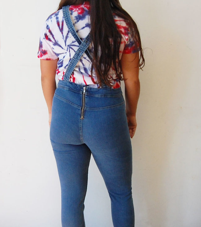 back of Cotton Skinny Jean Dungarees