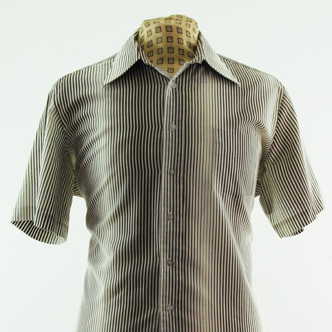 close up of 70s Graphic Pinstripe Shirt