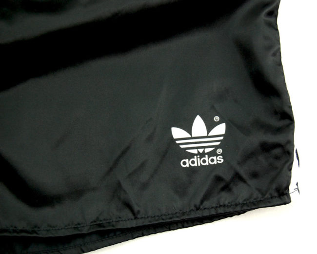 label 90s Adidas Black Satin Sport Shorts