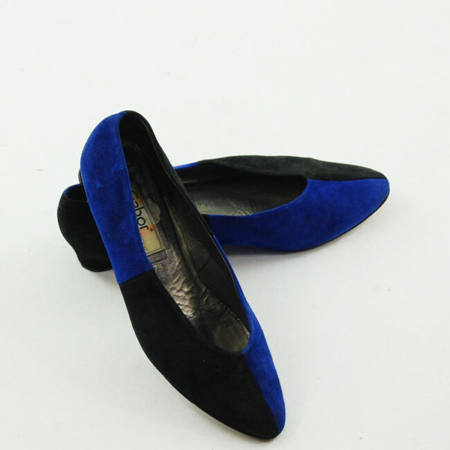 Birds eye view of 80s Harlequin Suede Pumps