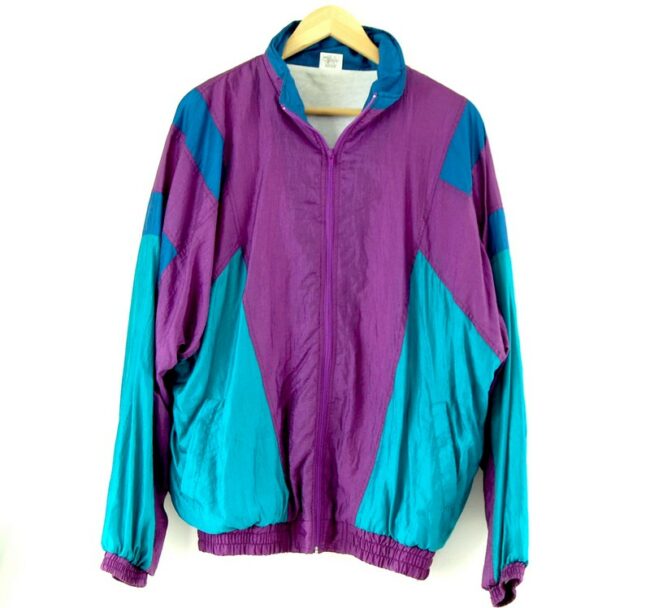 Front of 90s Purple And Turquoise Shell Suit