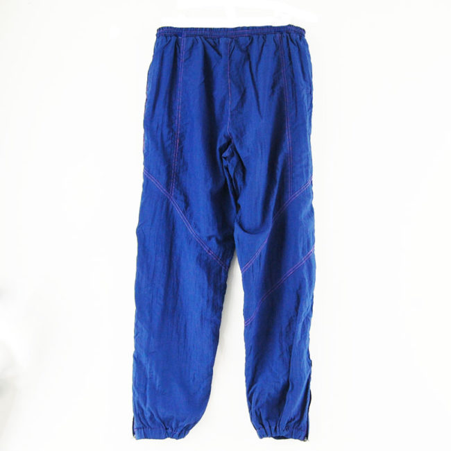 back of Dark Blue Print Shell Suit bottoms