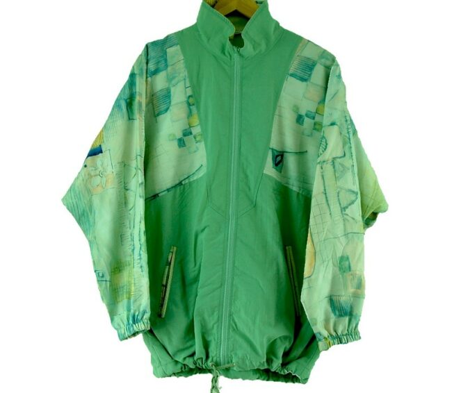 Front of 90s Authentic Klein Leaf Green Shell Suit