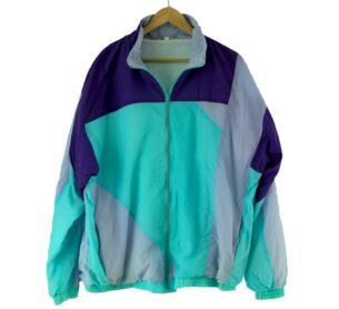 Purple And Light Blue Shell Suit front of jacket