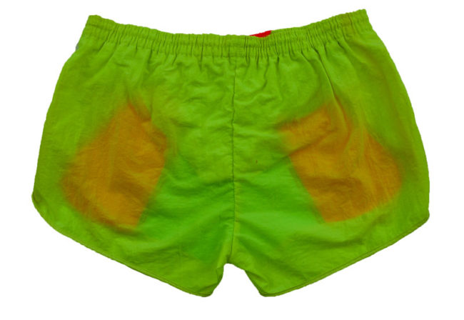 back of 90s fluorescent Sport Shorts