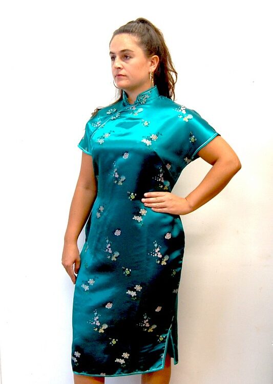 60s Green Vintage Chinese Dress