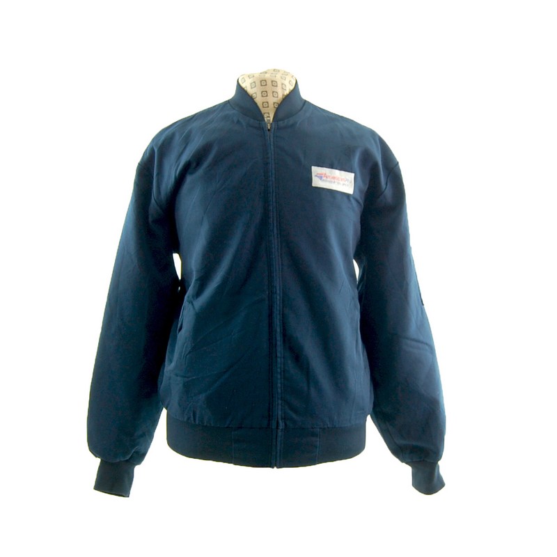 Blue Work Jacket Bomber Style - UK L - Blue 17 Vintage Clothing