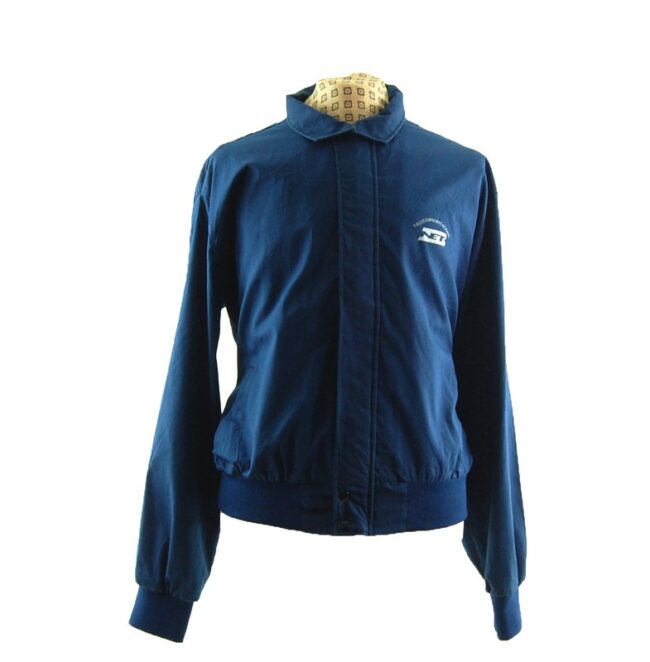 Front of Blue Telecommunications Harrington Work Jacket