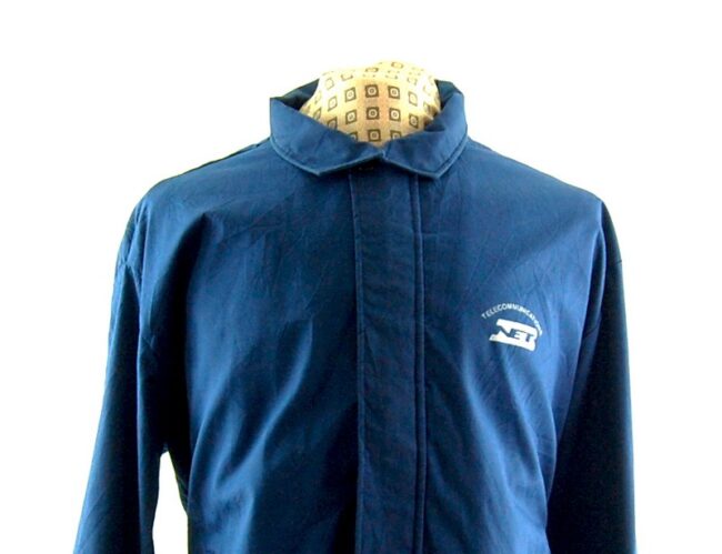 Front of Blue Telecommunications Harrington Work Jacket