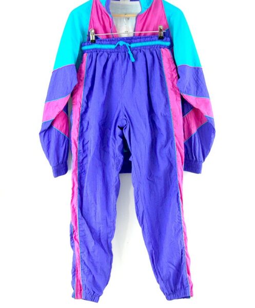 Chevron Patterned Shell Suit - UK M- Blue 17 Vintage Clothing