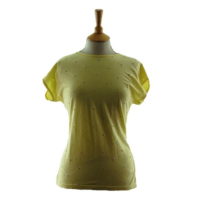 Womans Pale Yellow 80s t shirt