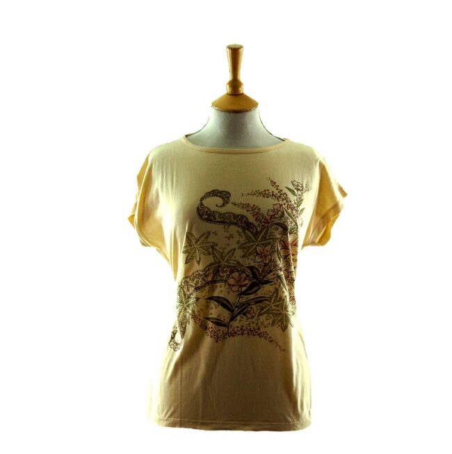 Womens Floral Print 80s t shirt