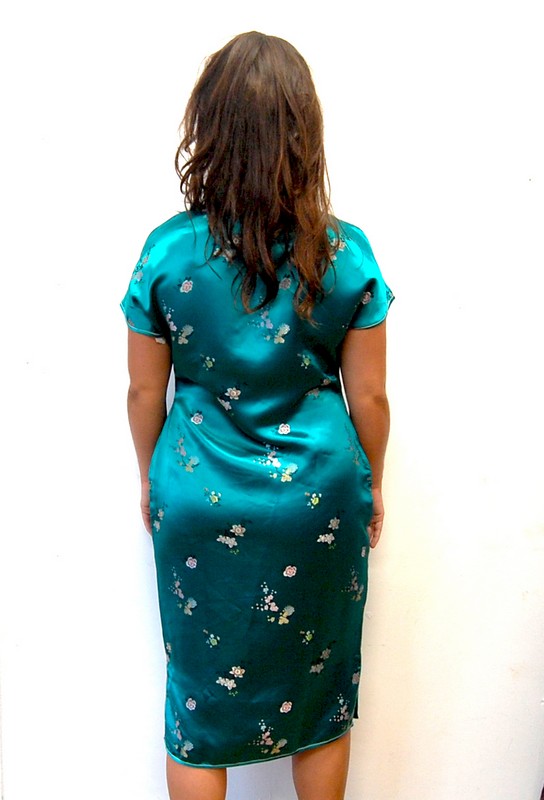 Back of 60s Green Vintage Chinese Dress