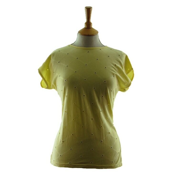 Womans Pale Yellow 80s t shirt