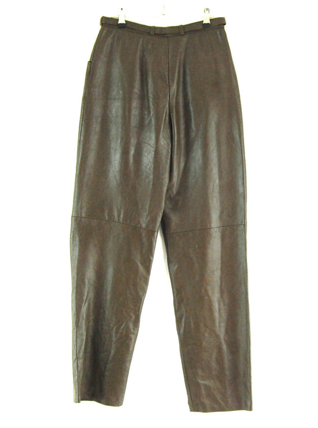 90s Belted Leather Trousers close up back