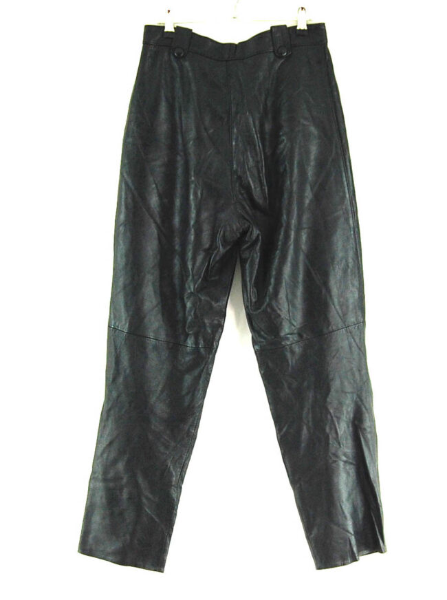 90s Leather Trousers - UK 10 - Blue 17 Vintage Clothing