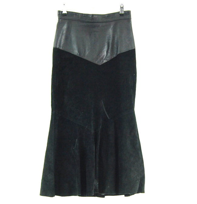 90s Leather and Suede Skirt